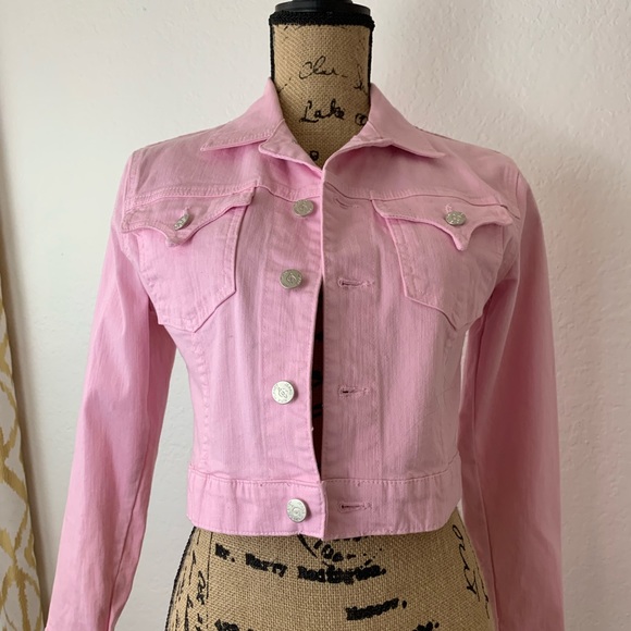 Pink crop jean jacket - Picture 1 of 3